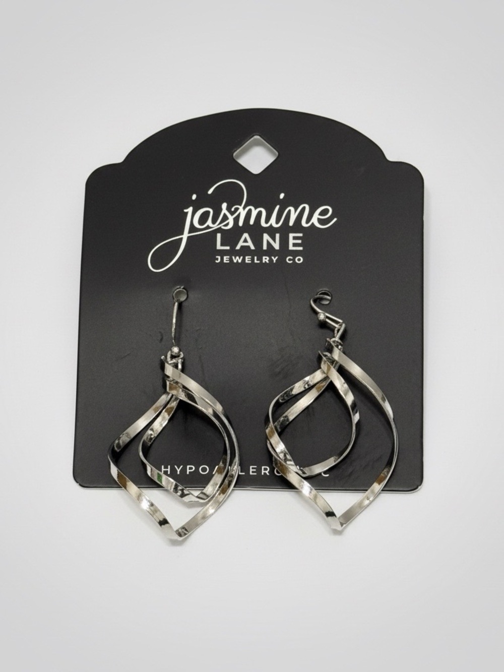 Jasmine Lane Silver Tone Swirl Earrings - NWT